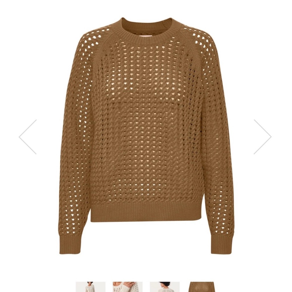 Part Two Knit Cristel Brown Pullover Cotton Crewneck Sweater - Small